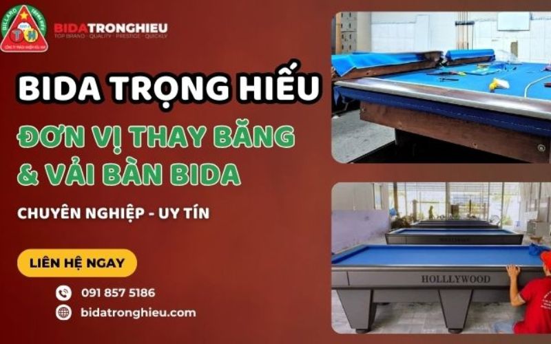 đơn vị vệ sinh và thay vải bàn bida trọng hiếu