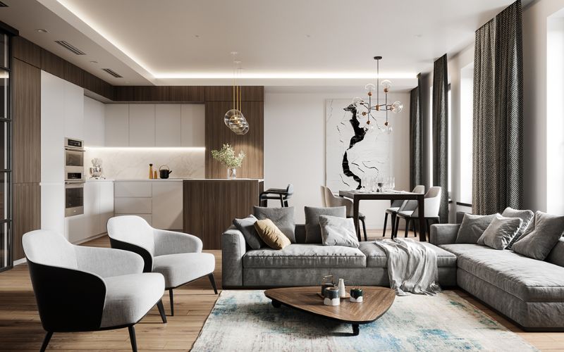 Hướng bố trí ghế sofa trong phòng khách